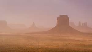 Sandstorm in Monument Valley