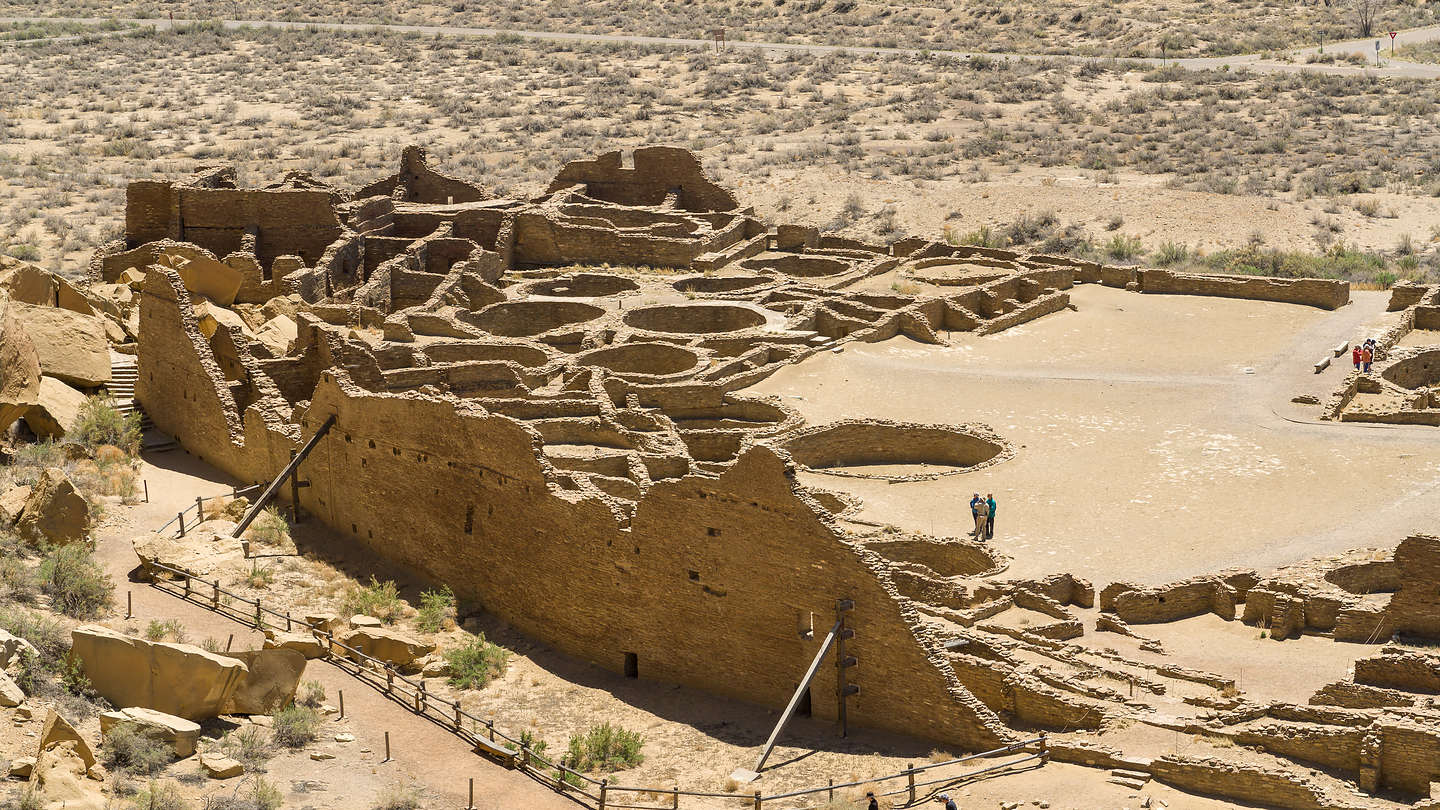 Closeup of Pueblo Bonito from above Closeup of Pueblo Bonito from above
