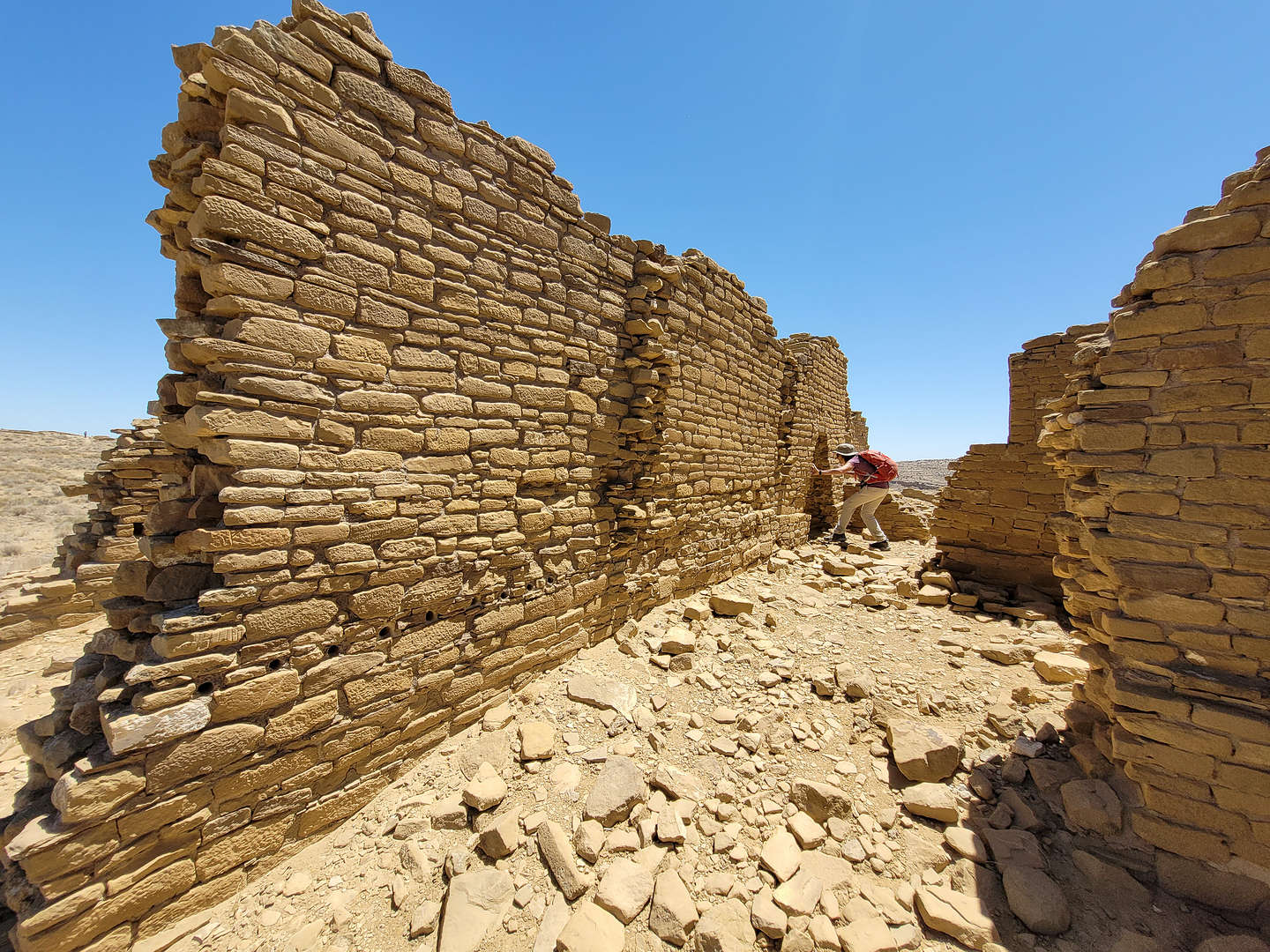 Peeking through the ruins at Pueblo Nuevo