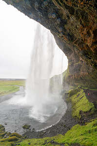 Behind the falls