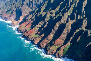 Colorful Napali cliffs