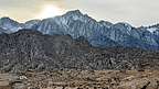 Sun sinking behind Mt. Whitney