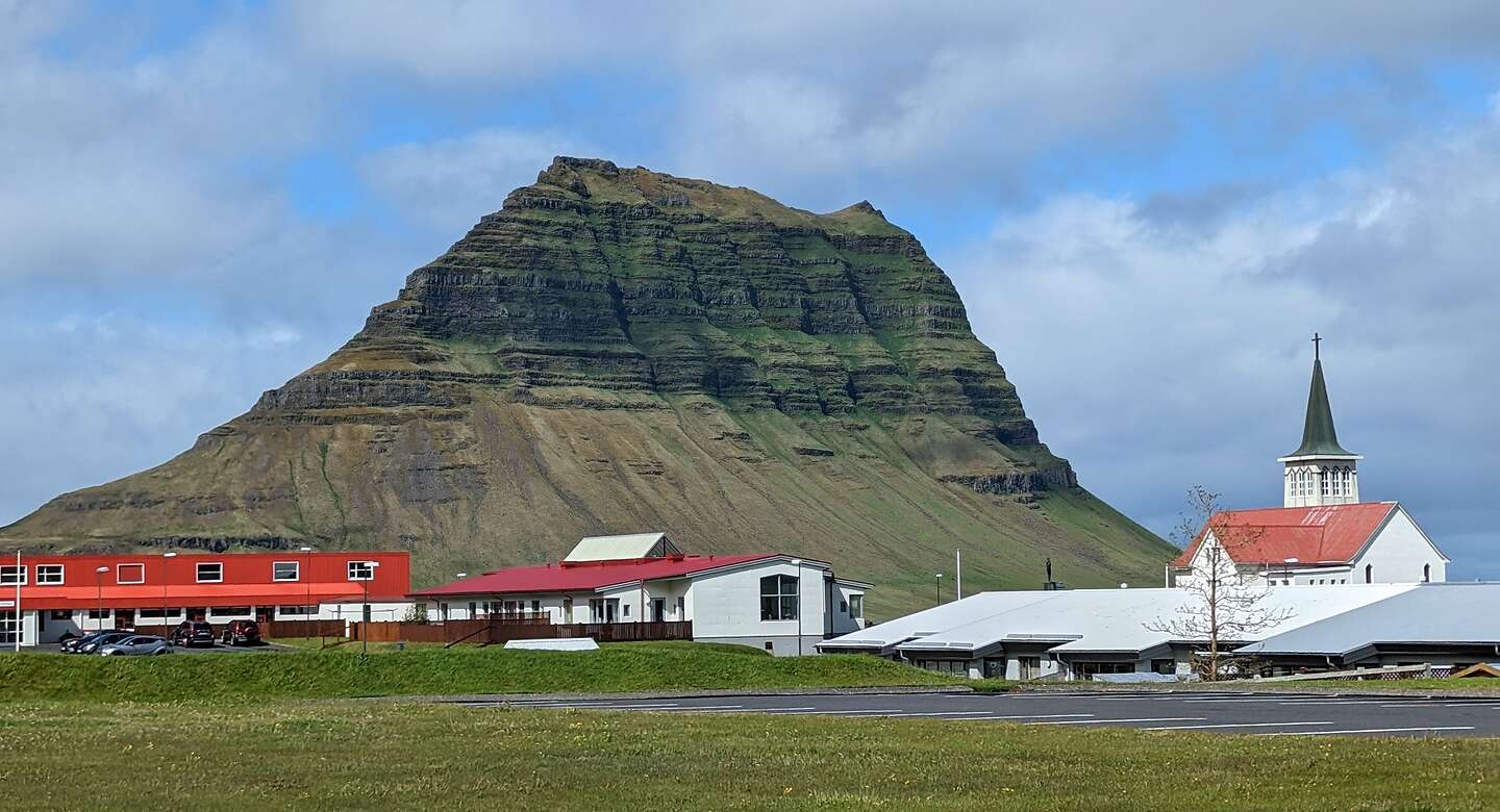 View of Kirkjufell from our campground View of Kirkjufell from our campground