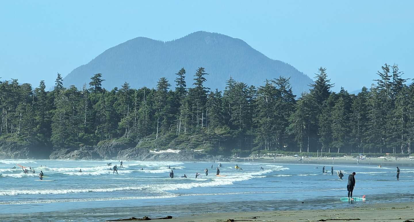 Surfers in Cox Bay Surfers in Cox Bay