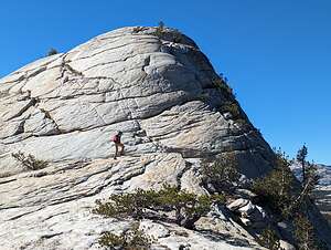 Hiking up Lembert Dome