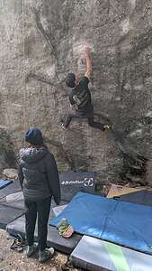Tommy bouldering in Camp 4