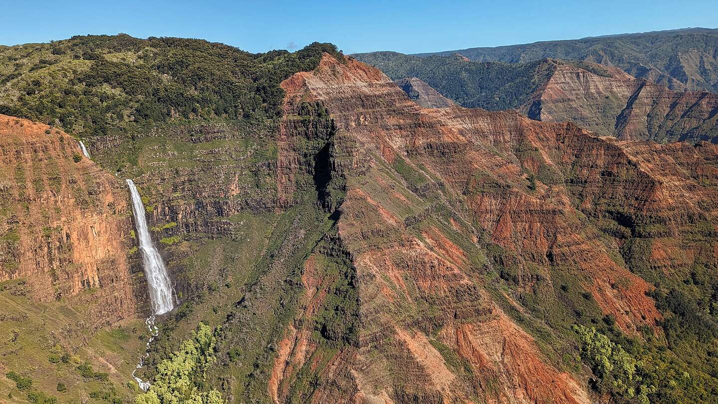 Waipo'o Falls from the air Waipo'o Falls from the air