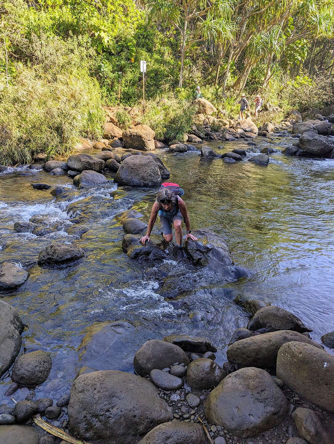 Stream crossing near Hanakapi’ai Beach Stream crossing near Hanakapi’ai Beach