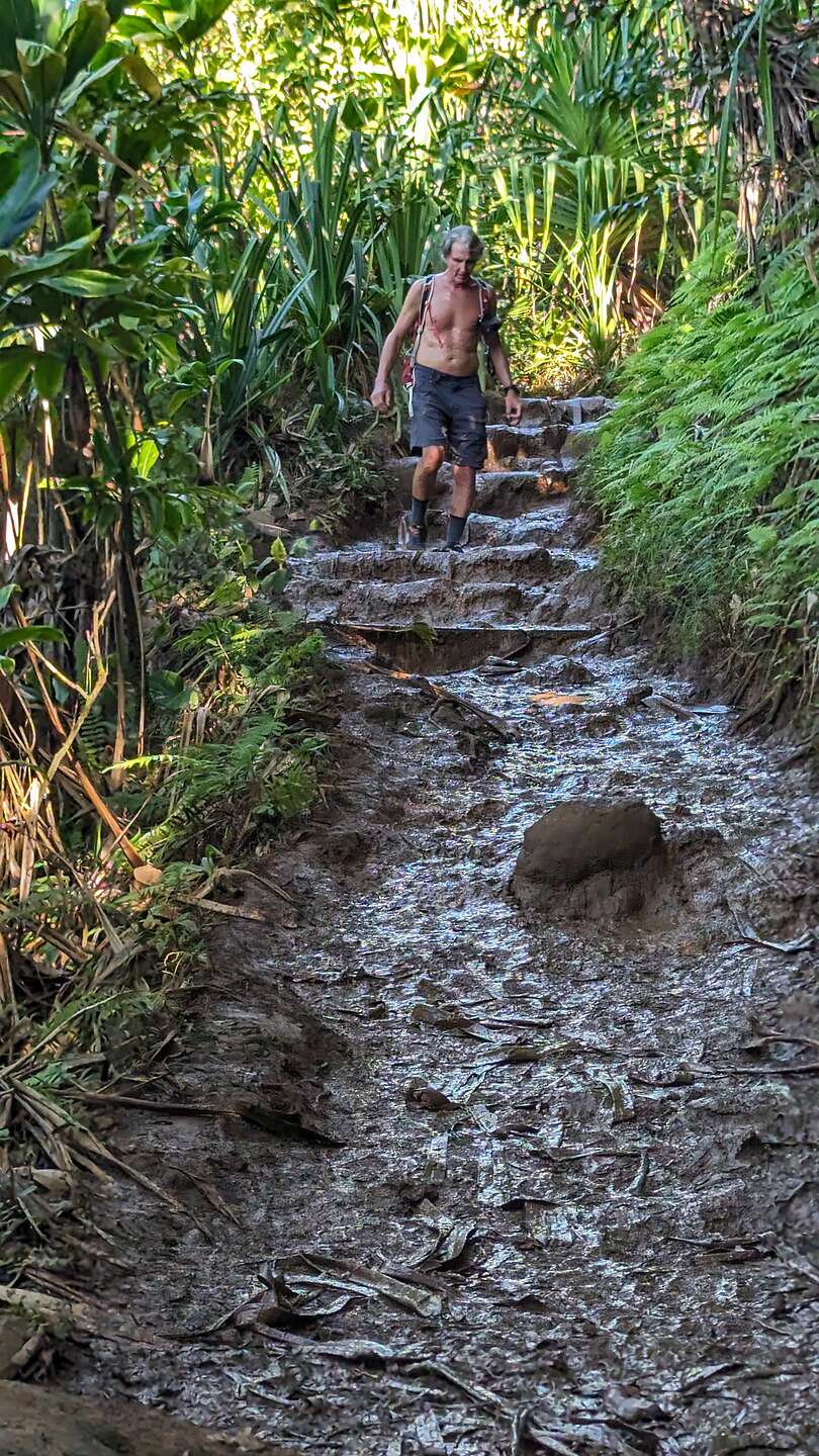 The muddy Kalalau trail 