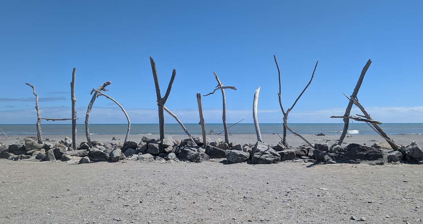 Hokitika driftwood welcome Hokitika driftwood welcome