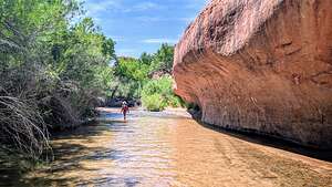 Fording the shallow Escalante River