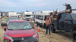 The next morning after sleeping in vehicles