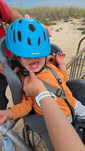 Walker&amp;#039;s first time with a bike helmet