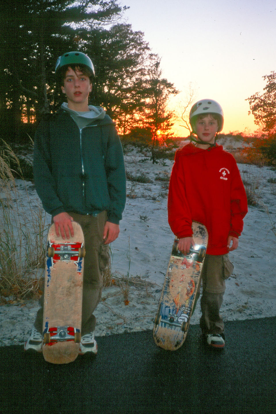 Boys post skate boarding Boys post skate boarding