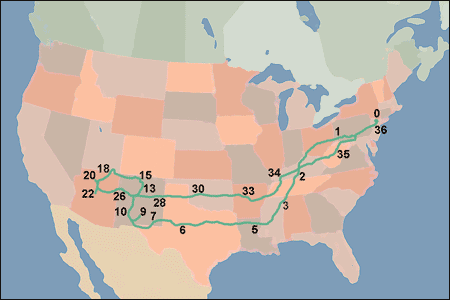 Cross-Country 2002 Trip Stops