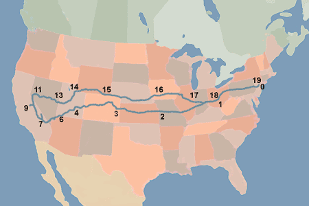 Cross Country 2007 Trip Stops
