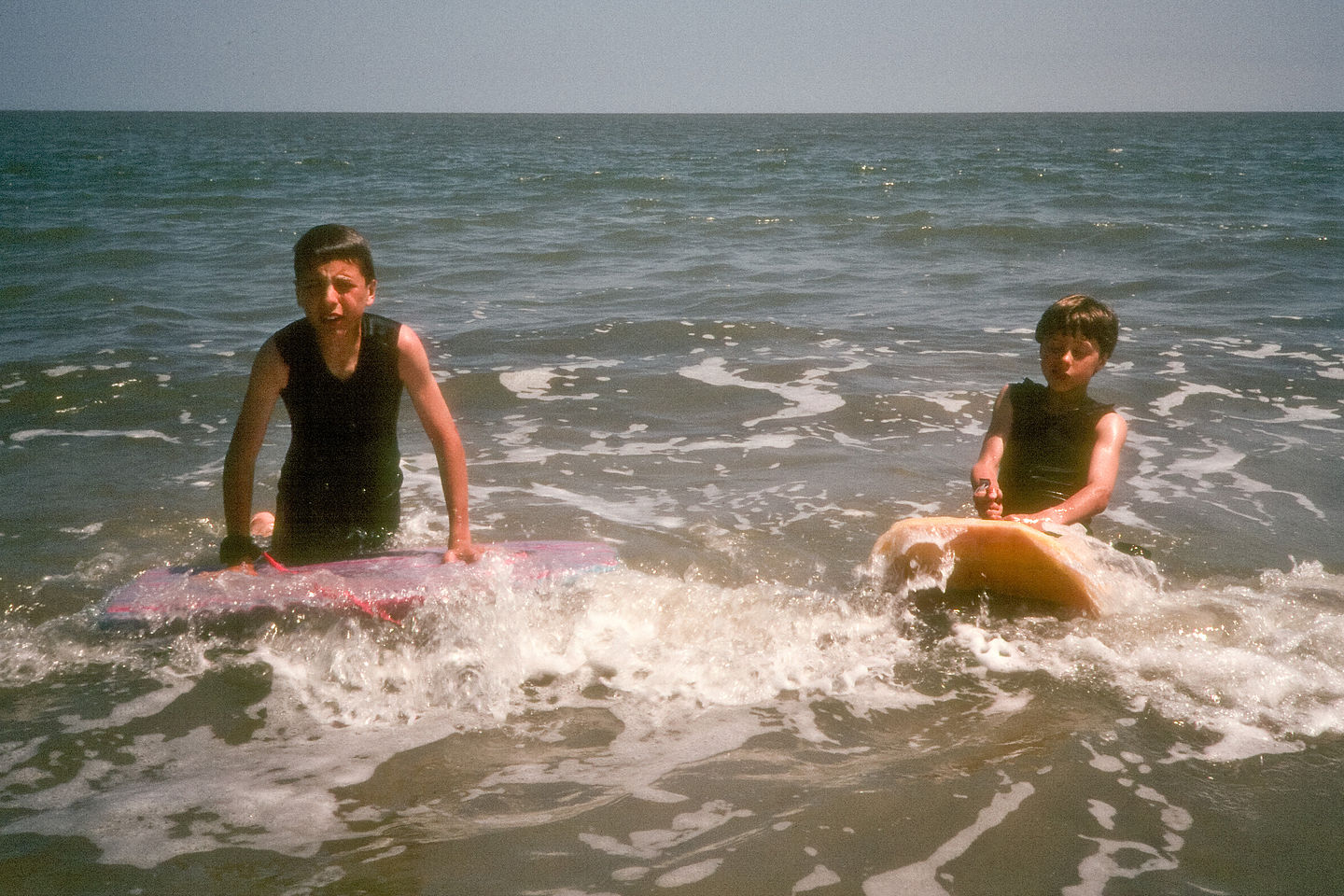 Boys boogie boarding