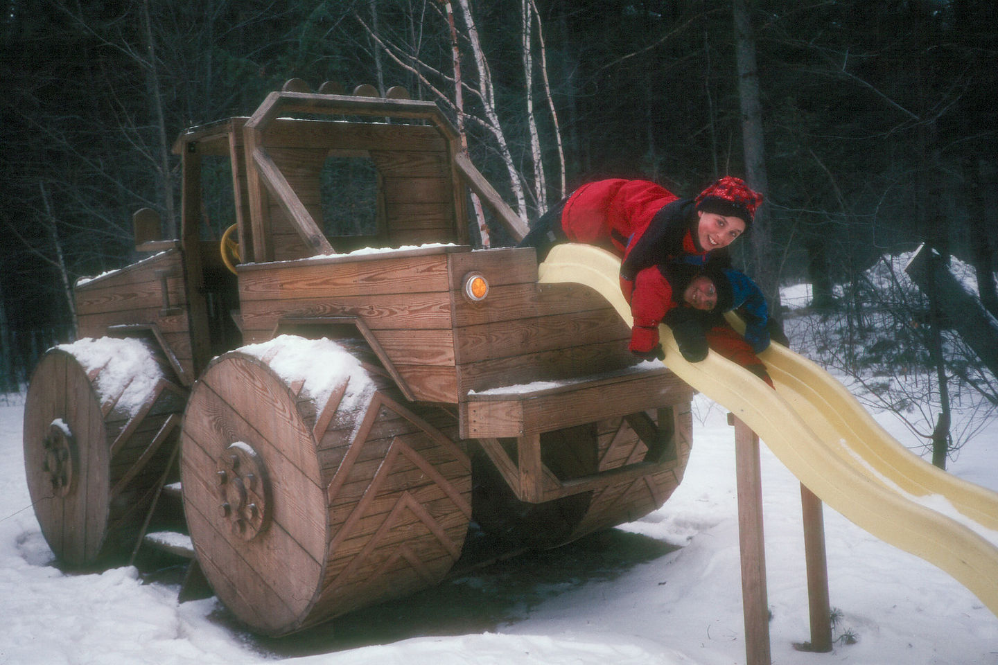 Boys on slide